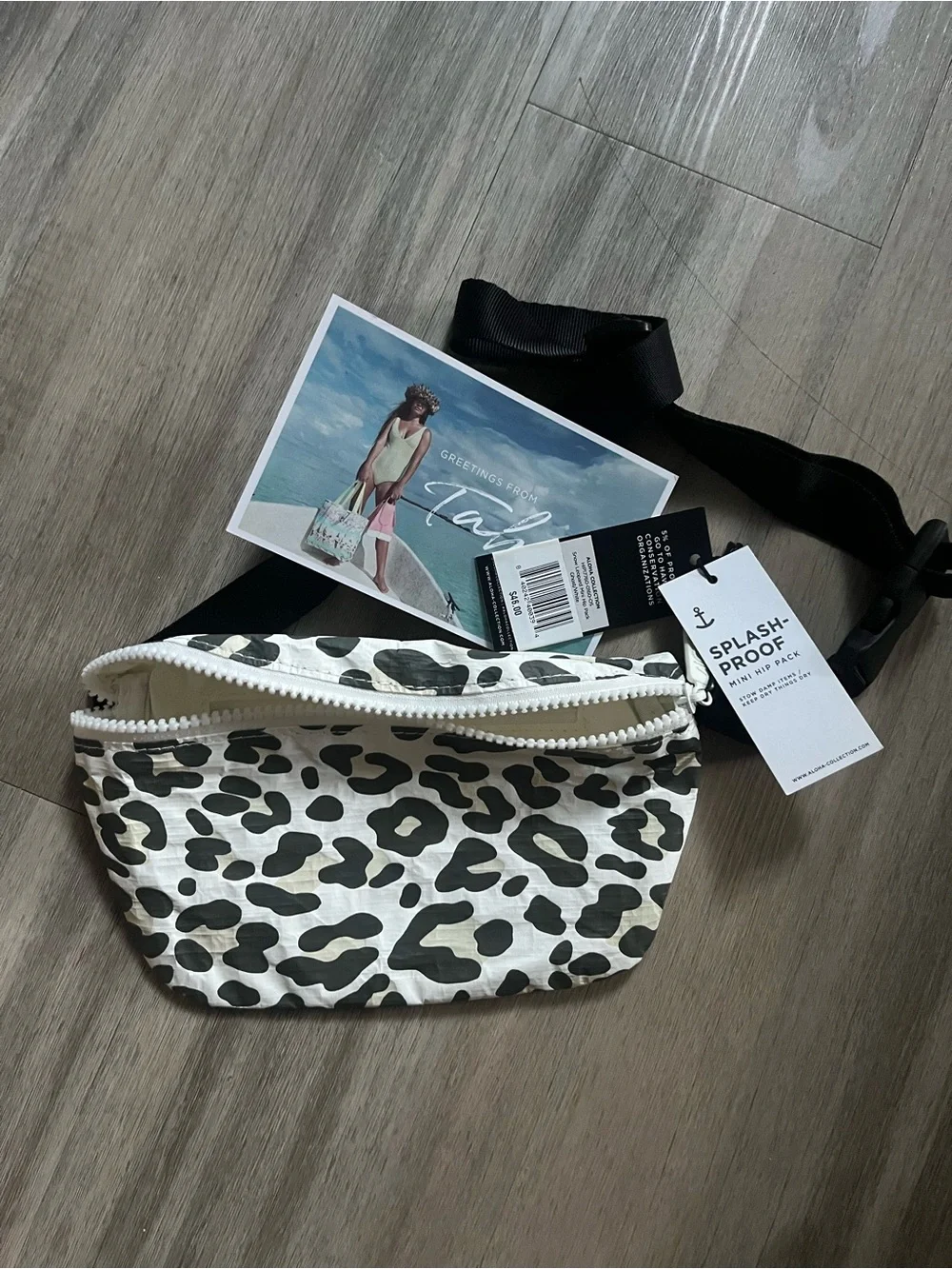 NWT ALOHA Collection Mini Hip Pack Snow Leopard Ghost